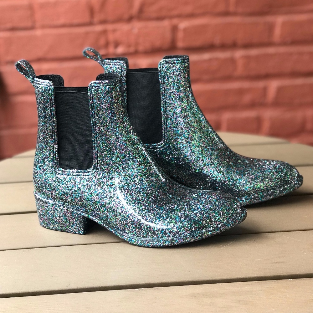 Jeffrey Campbell Stormy Glitter Rain Boots